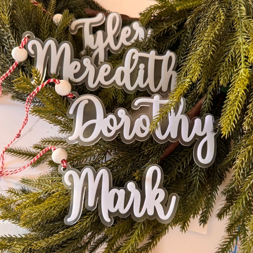 White Christmas Stocking Tags