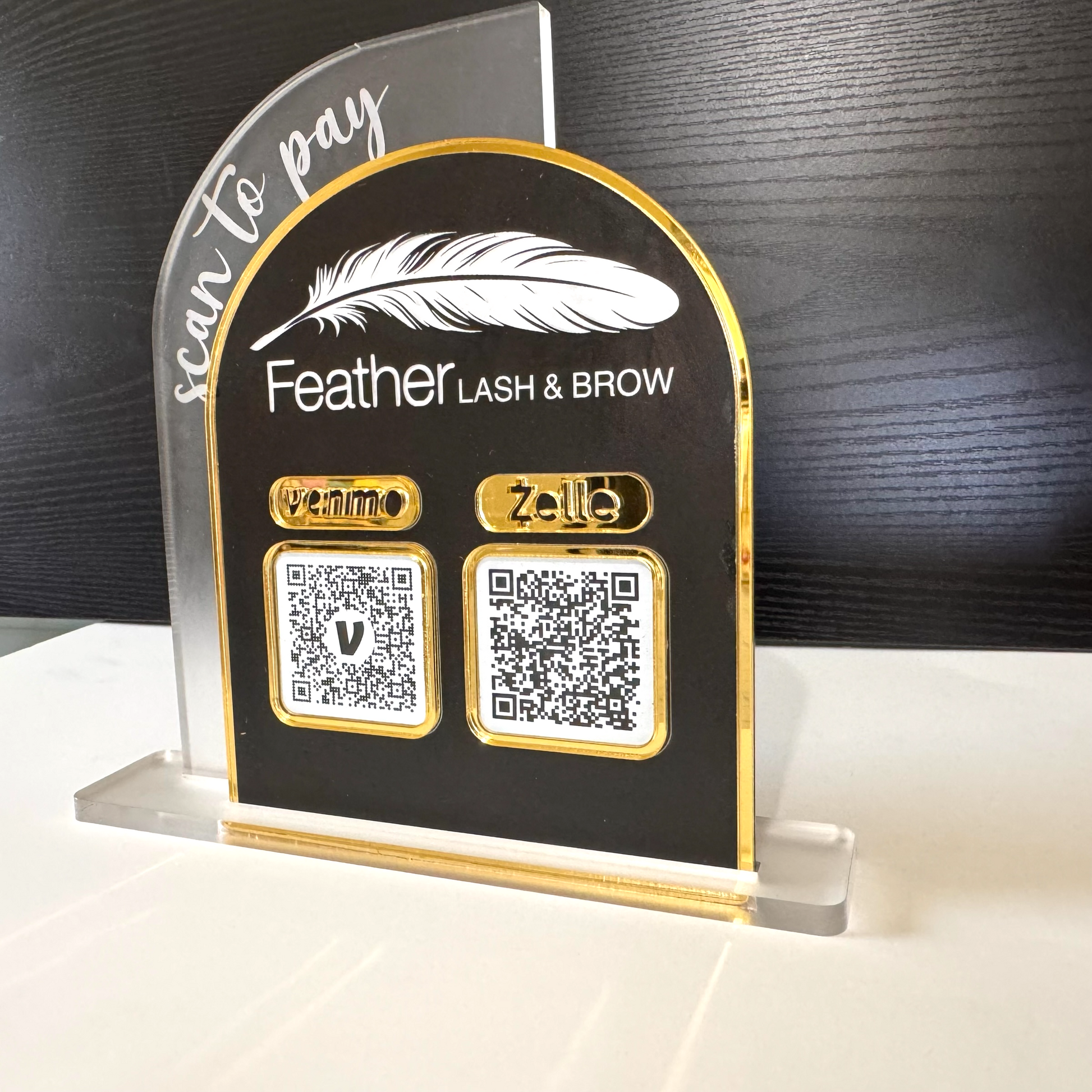 Small Business Sign with Scan To Pay Stand