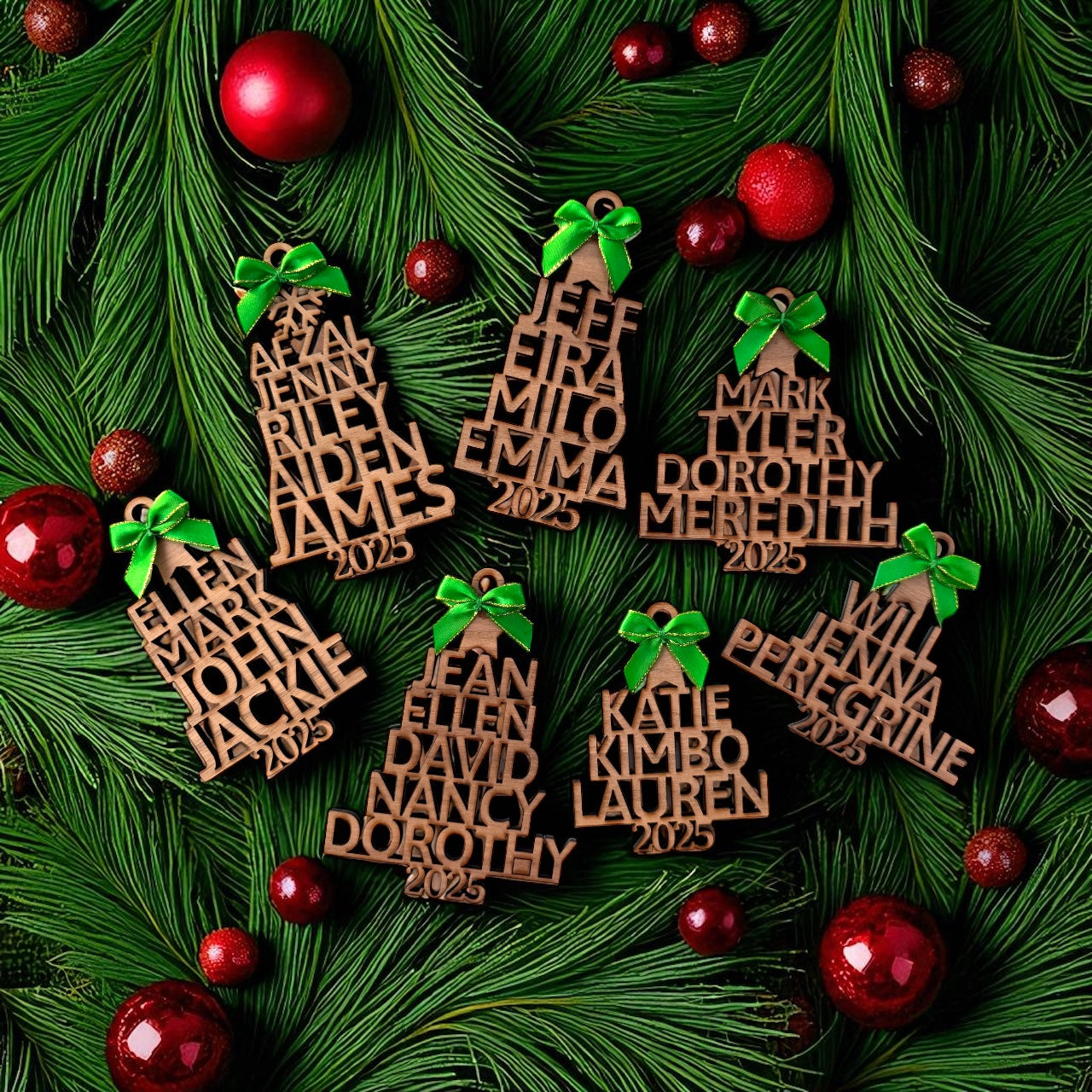 Personalized Christmas Tree Stack of Names