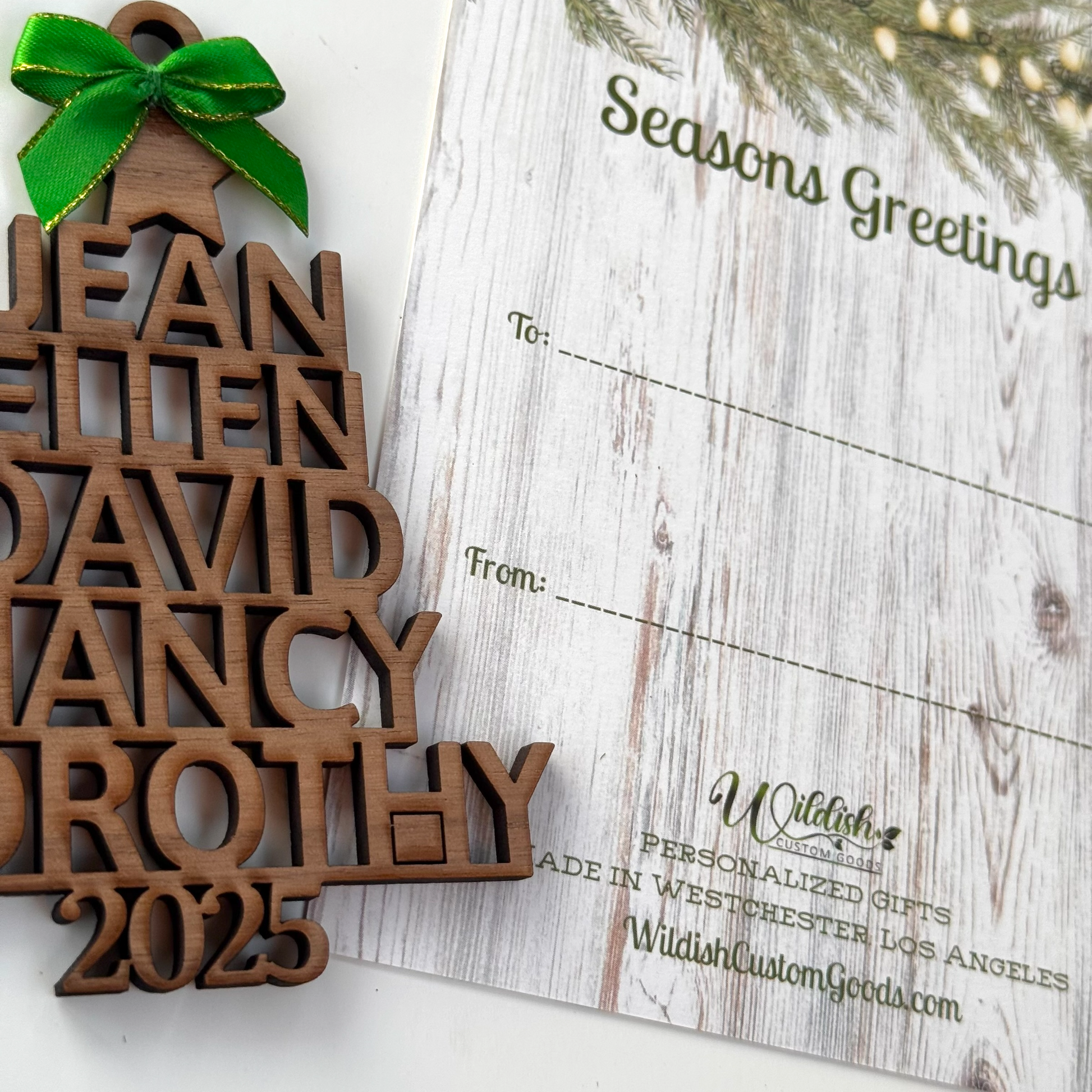 Personalized Christmas Tree Stack of Names