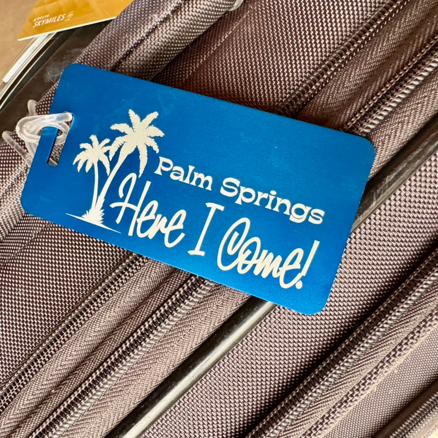 Custom Engraved Luggage Tag - Mid-Century Modern Design | Personalized Travel Gift