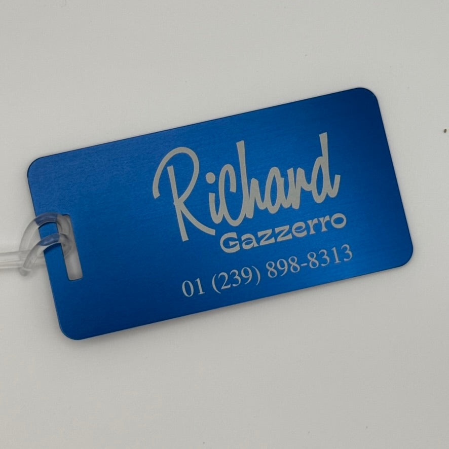 Custom Engraved Luggage Tag - Mid-Century Modern Design | Personalized Travel Gift