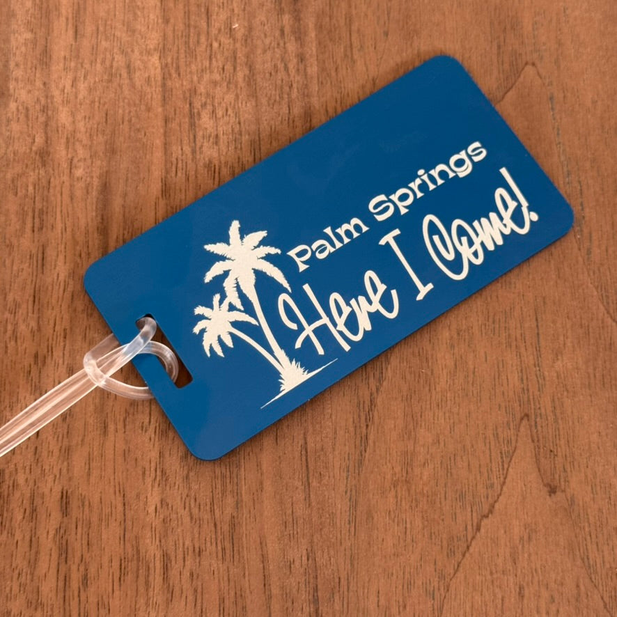 Custom Engraved Luggage Tag - Mid-Century Modern Design | Personalized Travel Gift