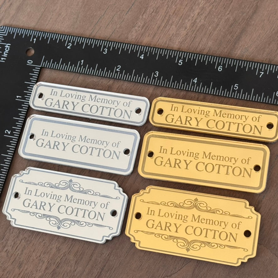 Custom Engraved Memorial Plaque - Gold or Silver Acrylic