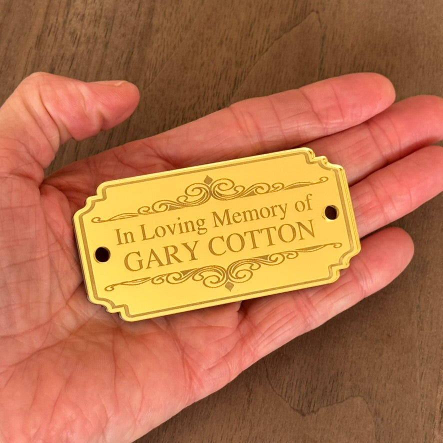 Custom Engraved Memorial Plaque - Gold or Silver Acrylic