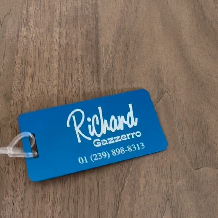 Custom Engraved Luggage Tag - Mid-Century Modern Design | Personalized Travel Gift