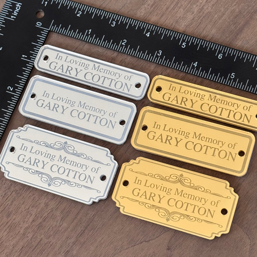 Custom Engraved Memorial Plaque - Gold or Silver Acrylic