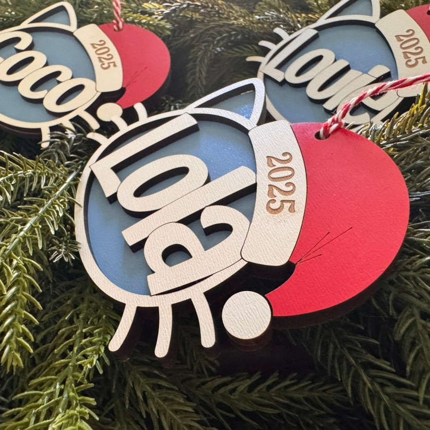 Personalized Cat Christmas Ornament