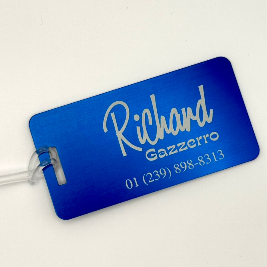 Custom Engraved Luggage Tag - Mid-Century Modern Design | Personalized Travel Gift