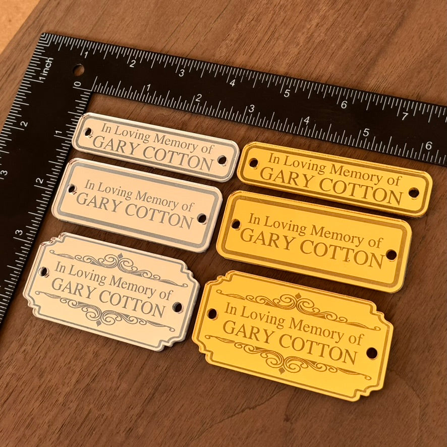 Custom Engraved Memorial Plaque - Gold or Silver Acrylic