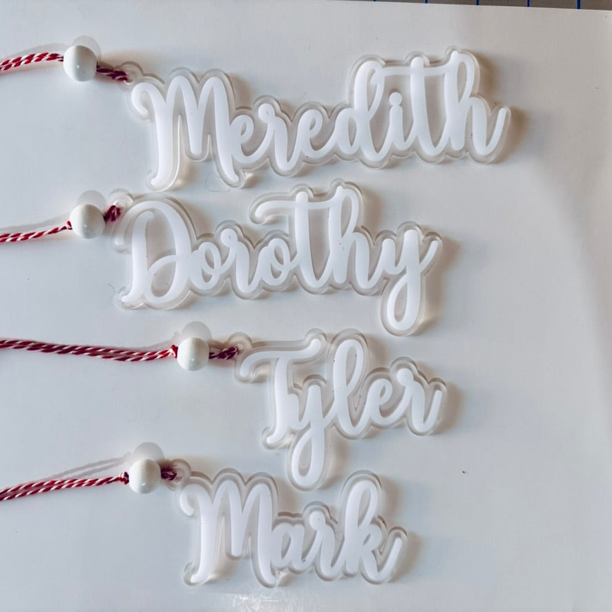 White Christmas Stocking Tags