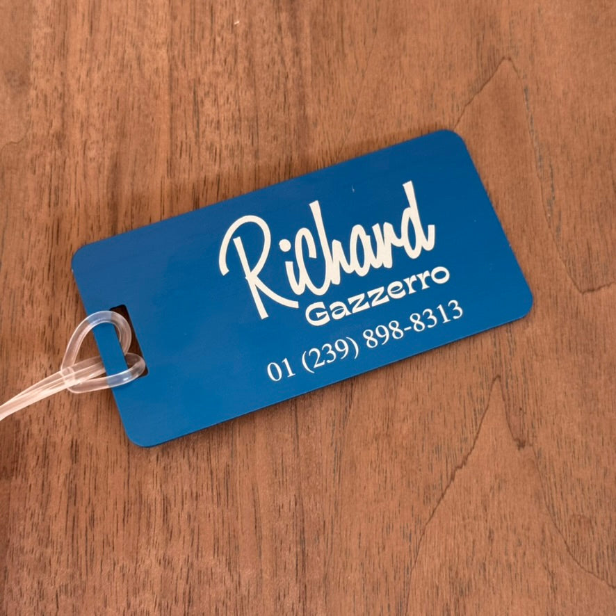 Custom Engraved Luggage Tag - Mid-Century Modern Design | Personalized Travel Gift