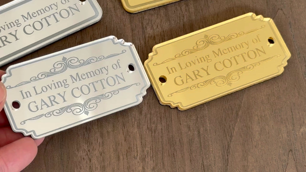 Custom Engraved Memorial Plaque - Gold or Silver Acrylic