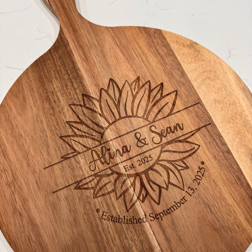 Round Charcuterie Paddle - Home Is Where The Heart Is