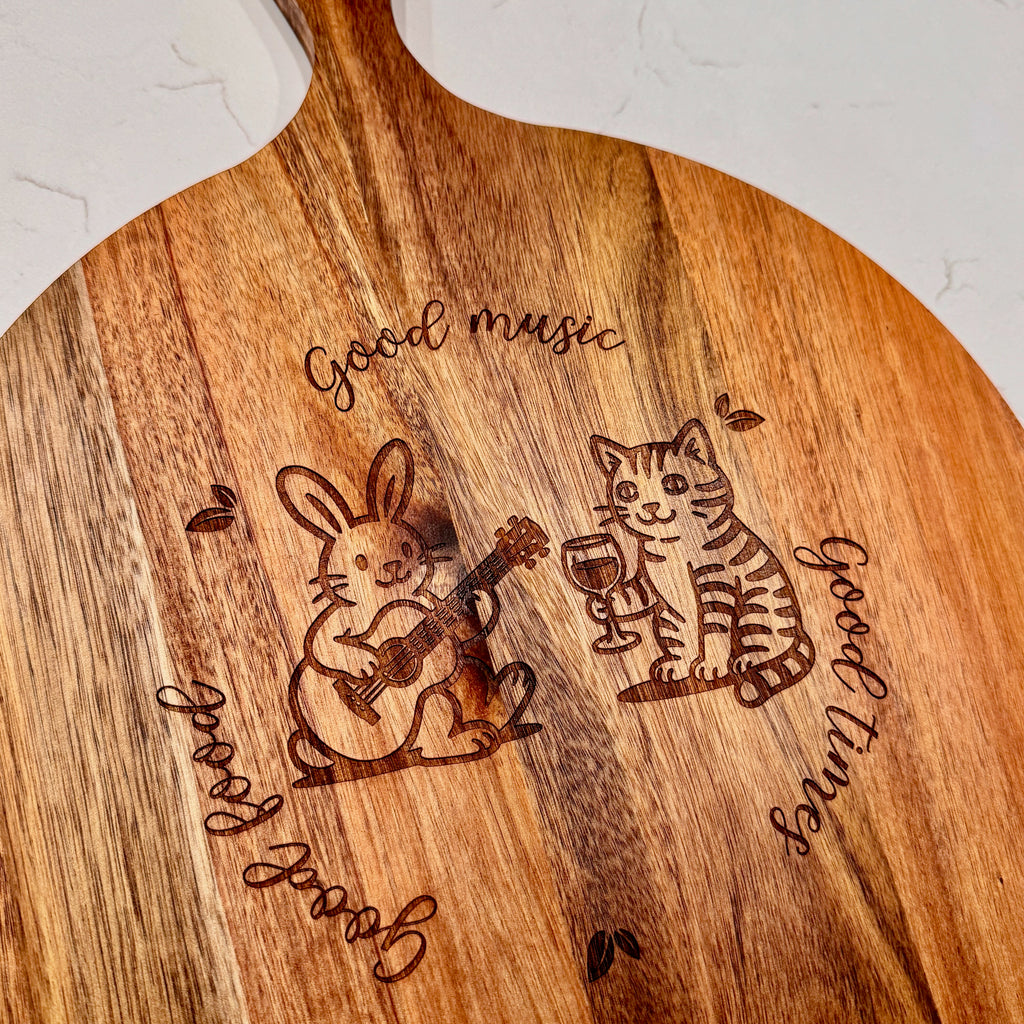 Round Charcuterie Paddle - Home Is Where The Heart Is