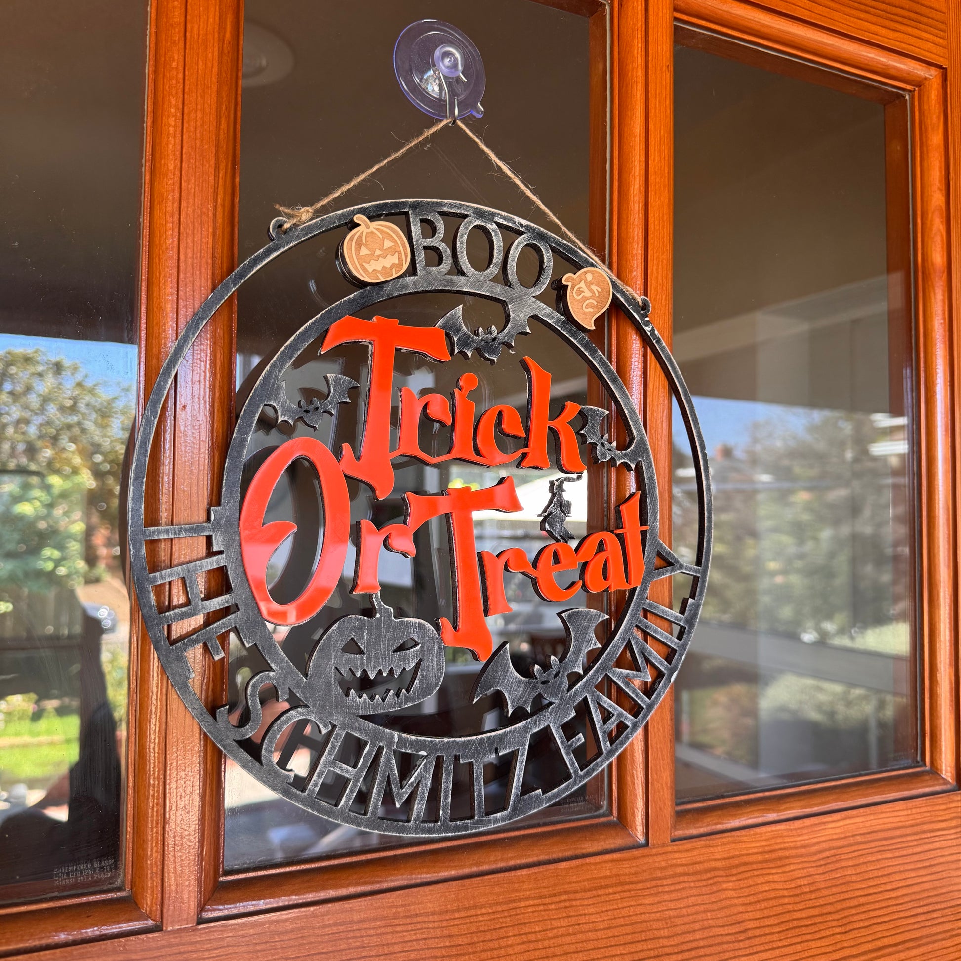 CUSTOM HALLOWEEN DOOR SIGN - teacher gift - family name sign