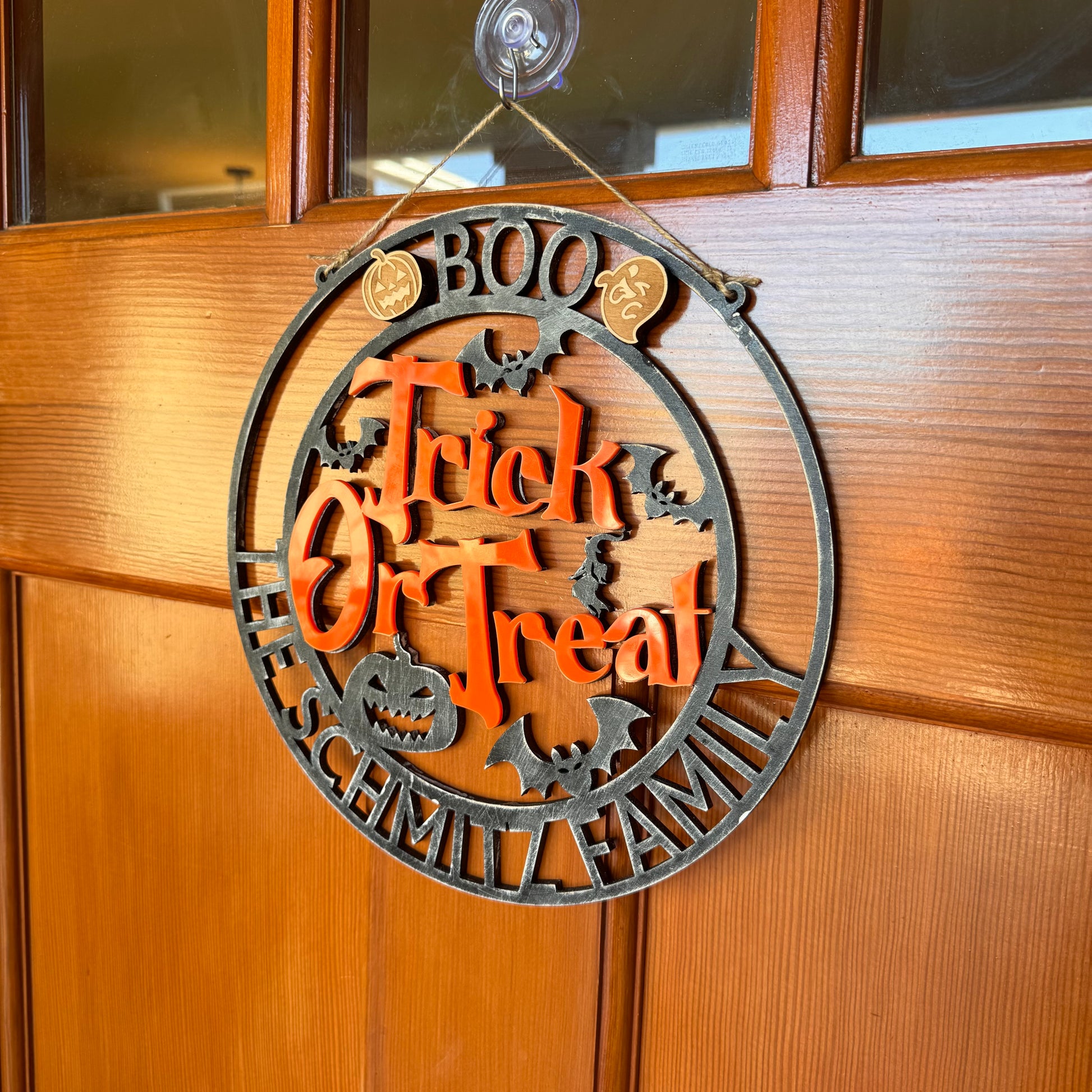 CUSTOM HALLOWEEN DOOR SIGN - teacher gift - family name sign
