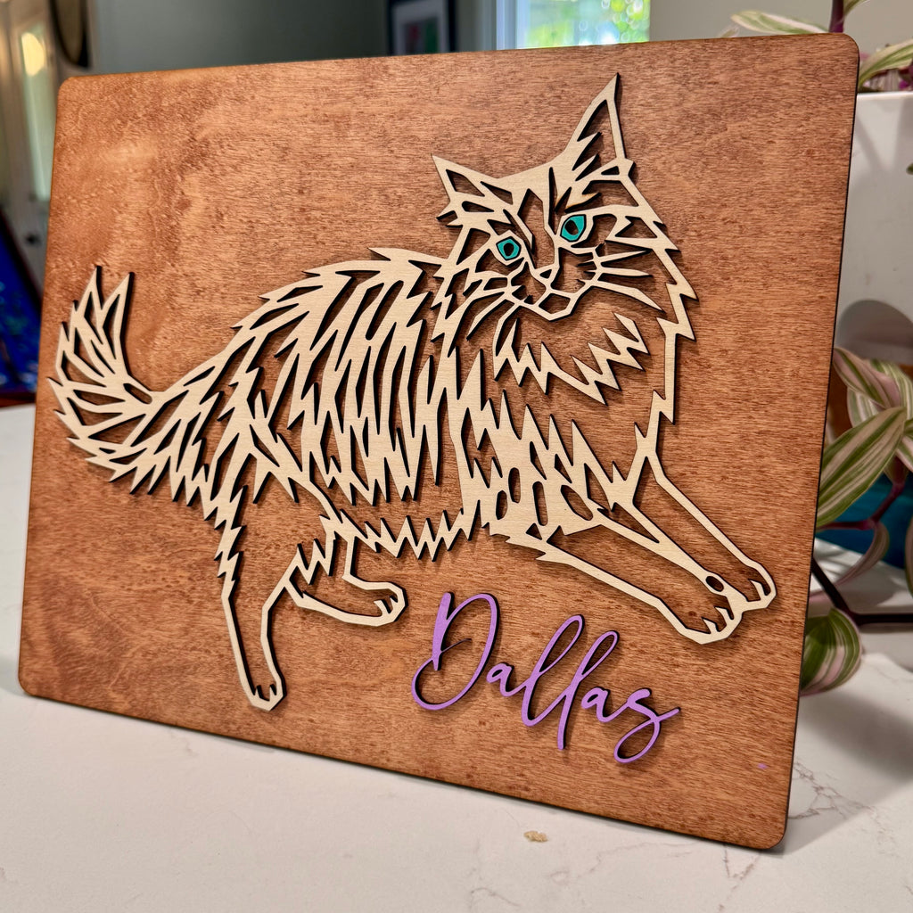 Custom Pet Portrait Woodcut • Personalized Pet Art from Photo