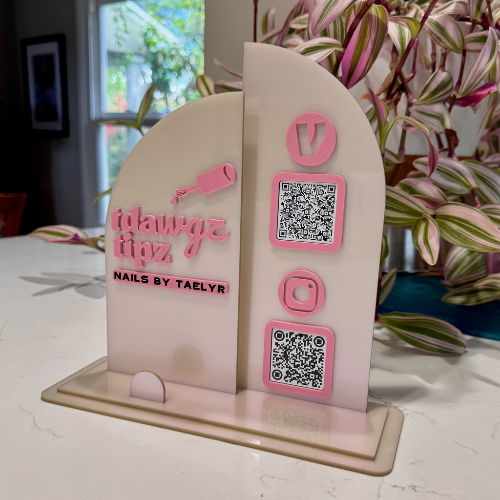 Custom QR Code Business Sign - Acrylic Payment Display