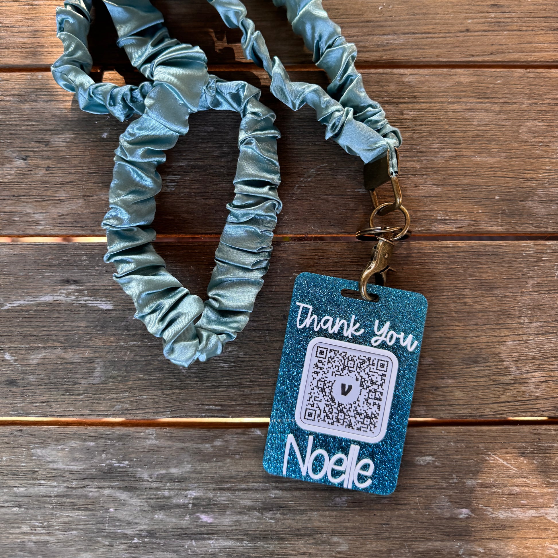 Scrunchie Lanyard | Stretchy Badge Holder for Scan to Pay Card