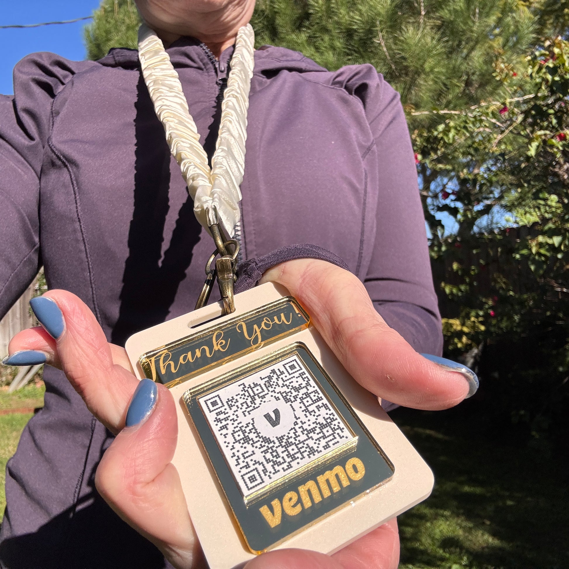 Mirror Scan to Pay Card | Wearable QR Code Badge for Payments (Copy)