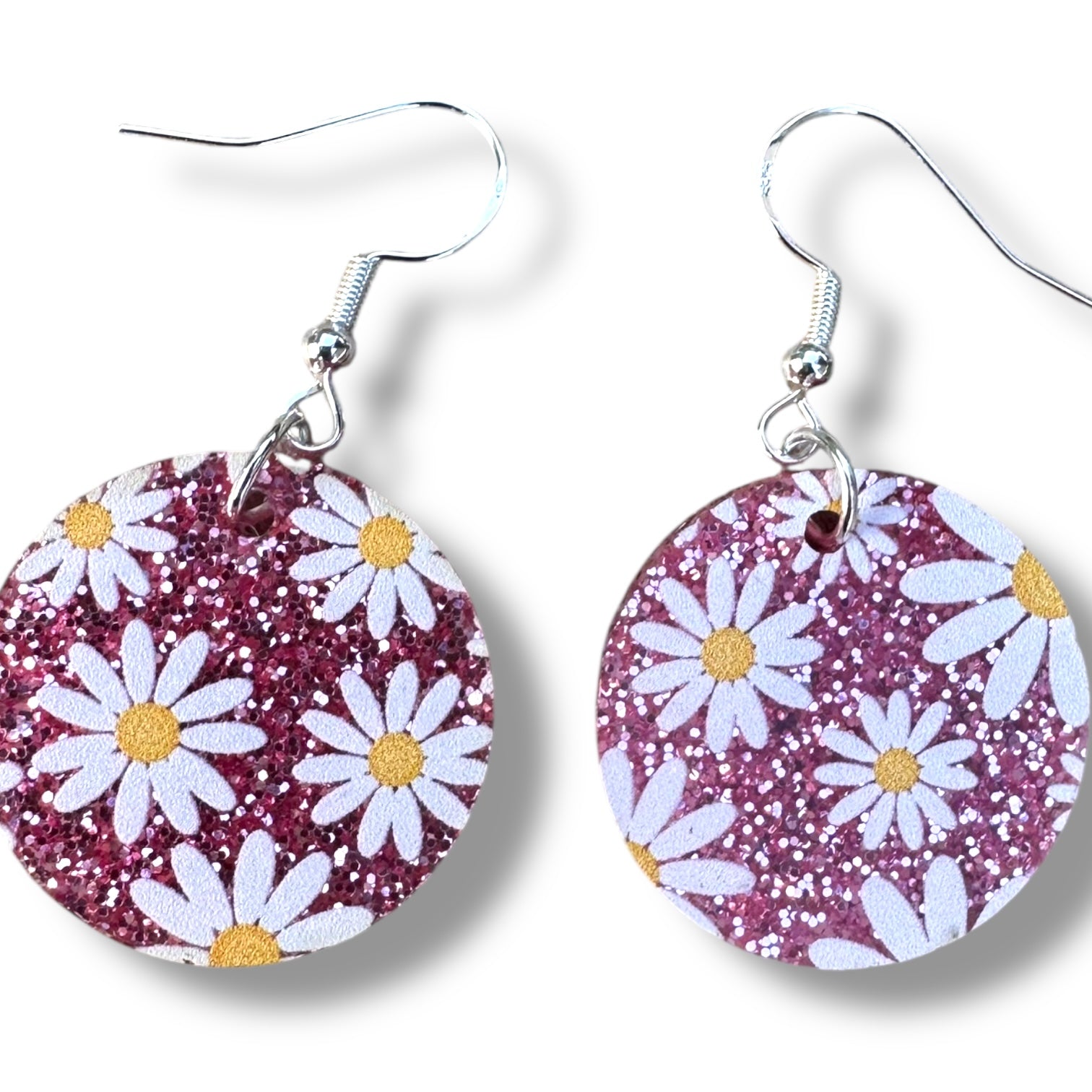 Earrings Glitter Daisy full circle