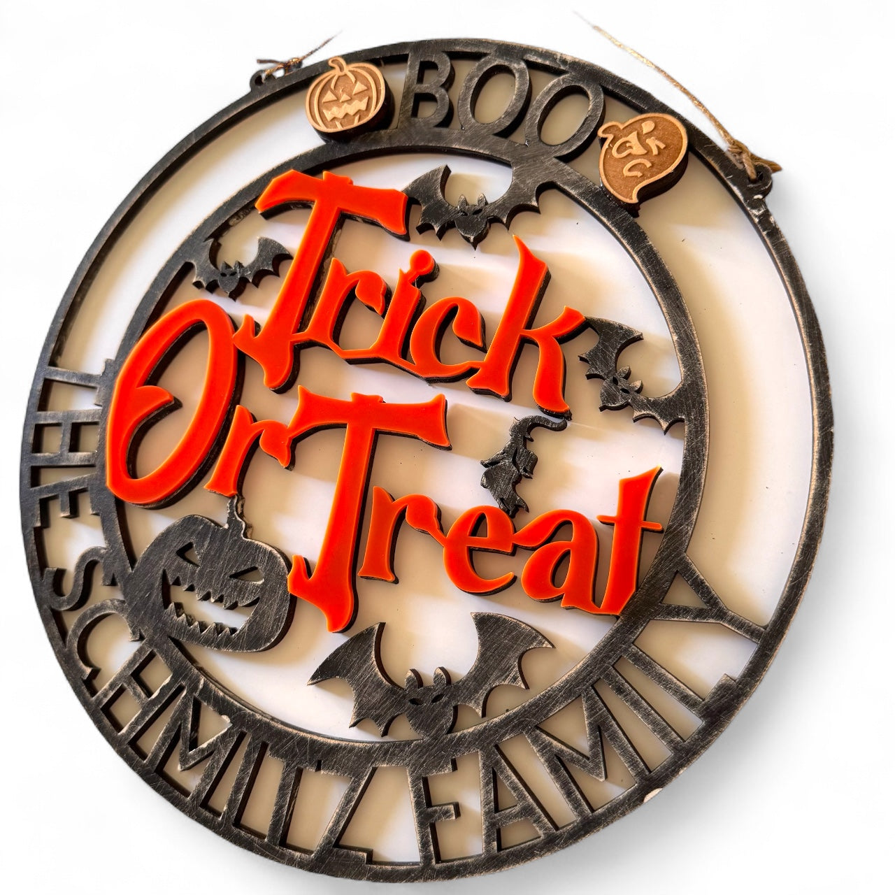 CUSTOM HALLOWEEN DOOR SIGN - teacher gift - family name sign