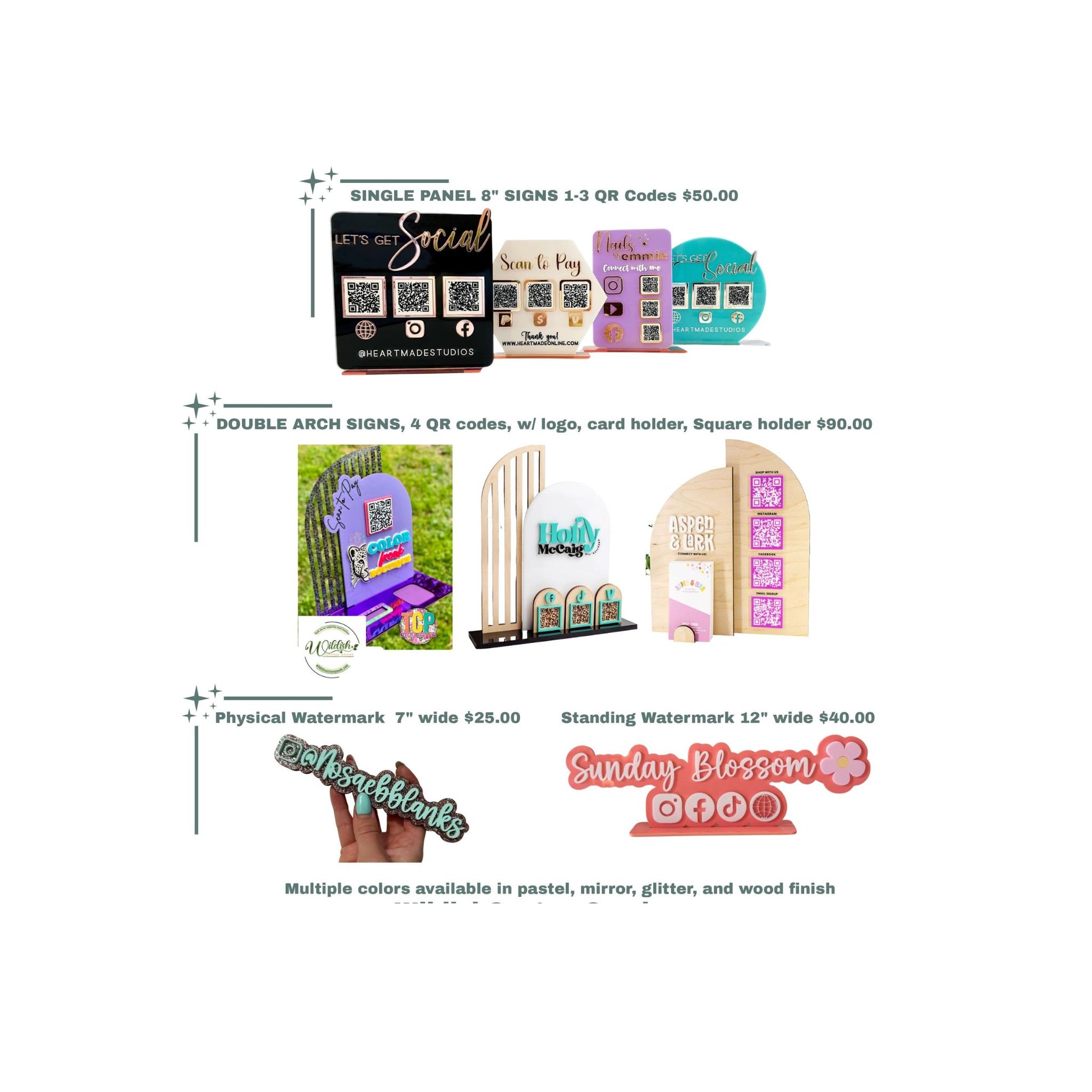 Custom QR Code Business Sign - Acrylic Payment Display