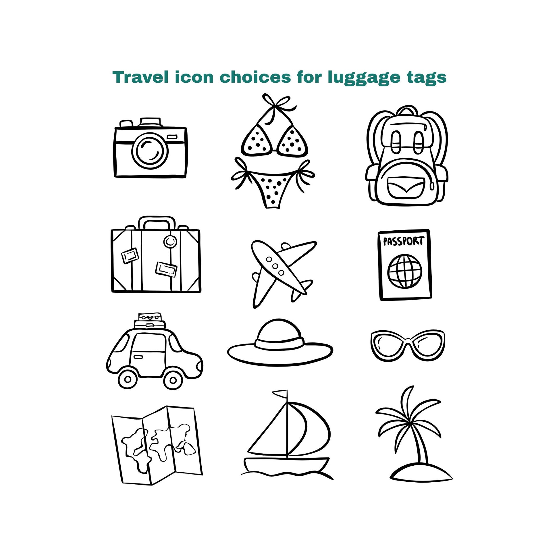 Custom Engraved Luggage Tag - Mid-Century Modern Design | Personalized Travel Gift