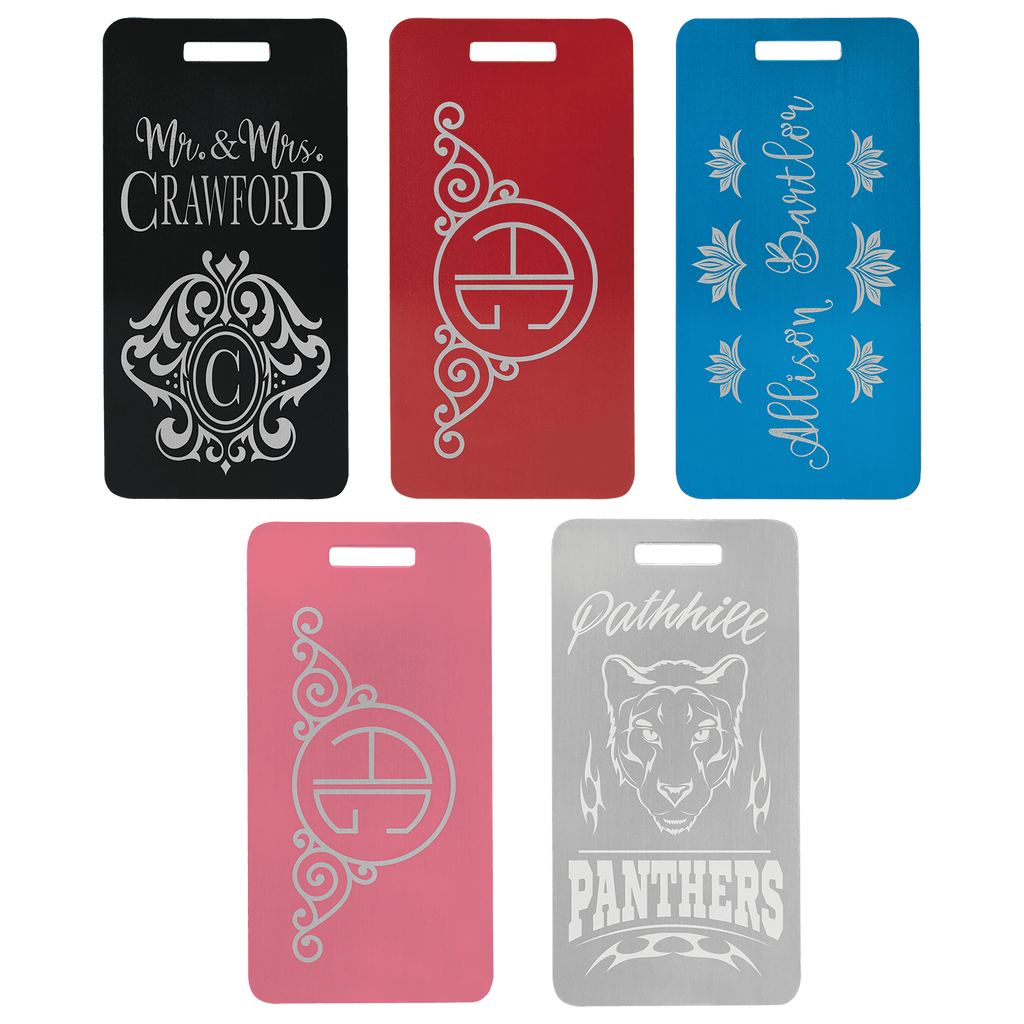 Custom Engraved Luggage Tag - Mid-Century Modern Design | Personalized Travel Gift